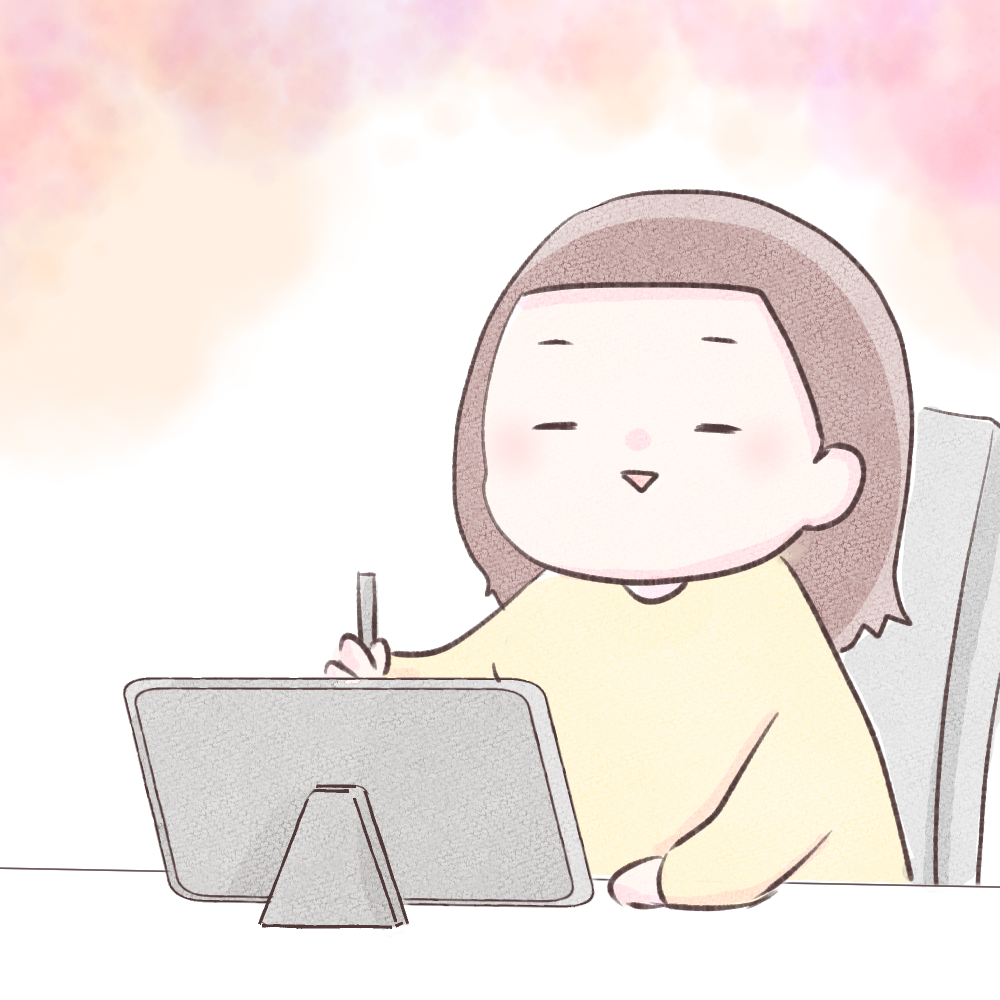 イラストを描いている様子